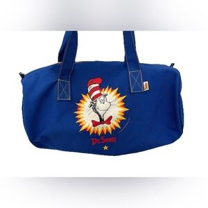 Vintage Dr Seuss Cat In The‎ Hat Duffle Bag Blue Polyester 1994